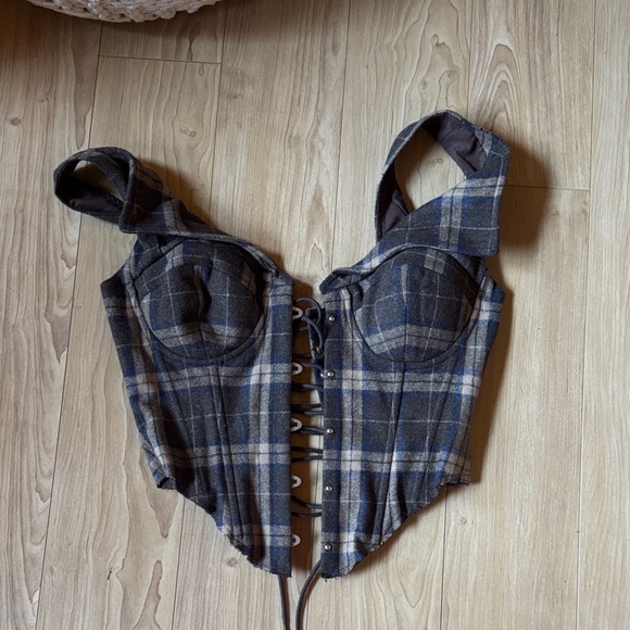Danielle Guizio CHAMONIX TARTAN CORSET